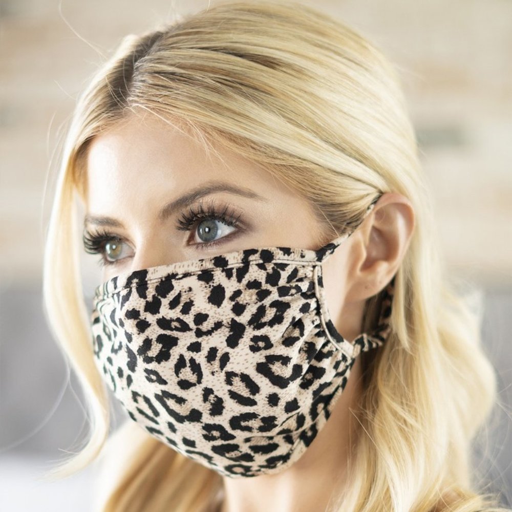 NIP- Soft, Reusable Face Mask Black/Taupe Animal